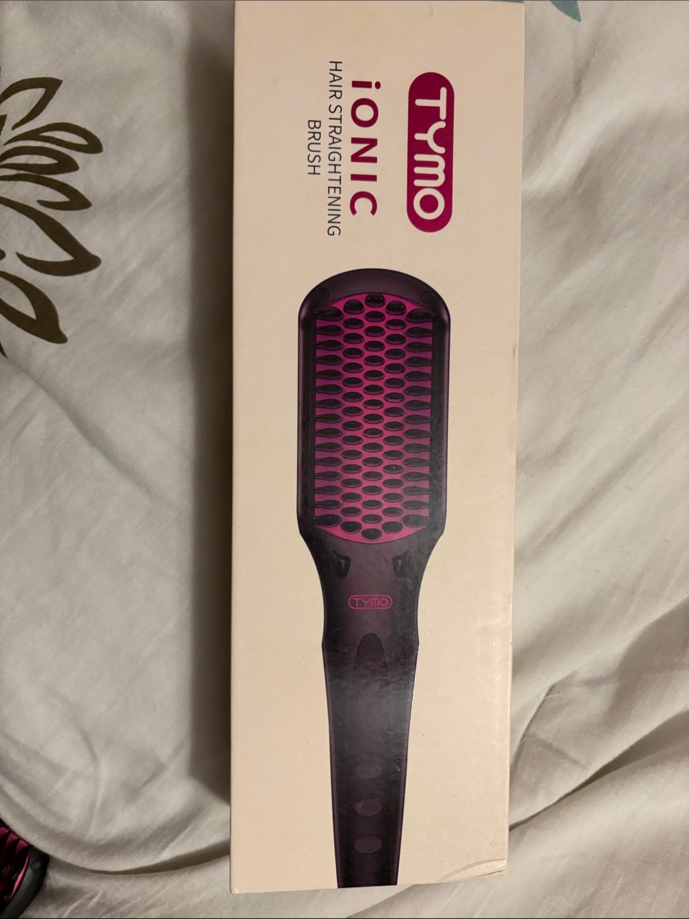 Tymo Ionic Hair Straightening Brush - Pink and Black